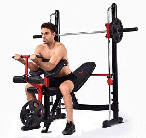 MiM USA Compact Smith Machine | Squat Rack for Home Gym | Multi Gym Machine
