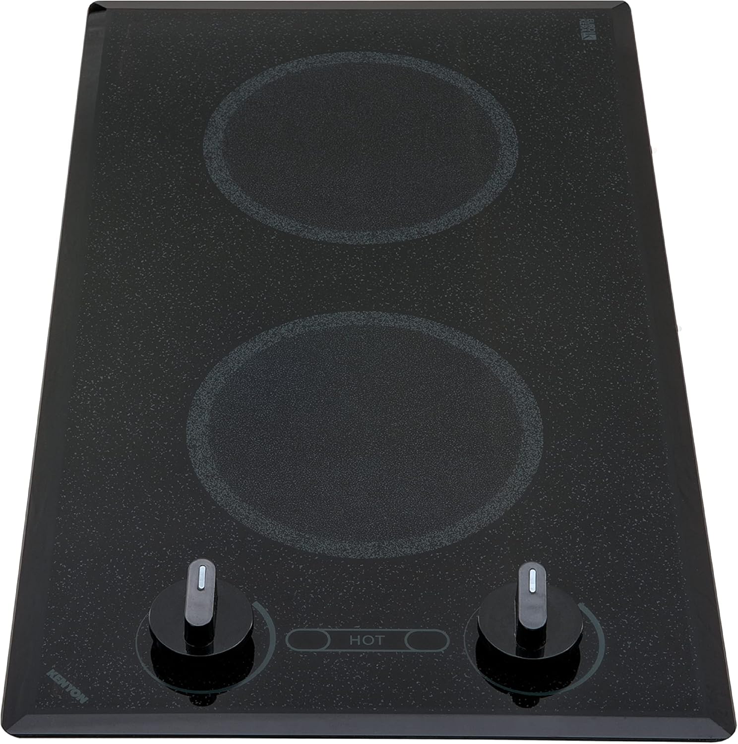 Kenyon Mediterranean 2-Burner Small Cooktop, Electric Cooktop for Energy-Efficient Cooking, Knob Control, Portrait Cooktop, 120-Volt, Black