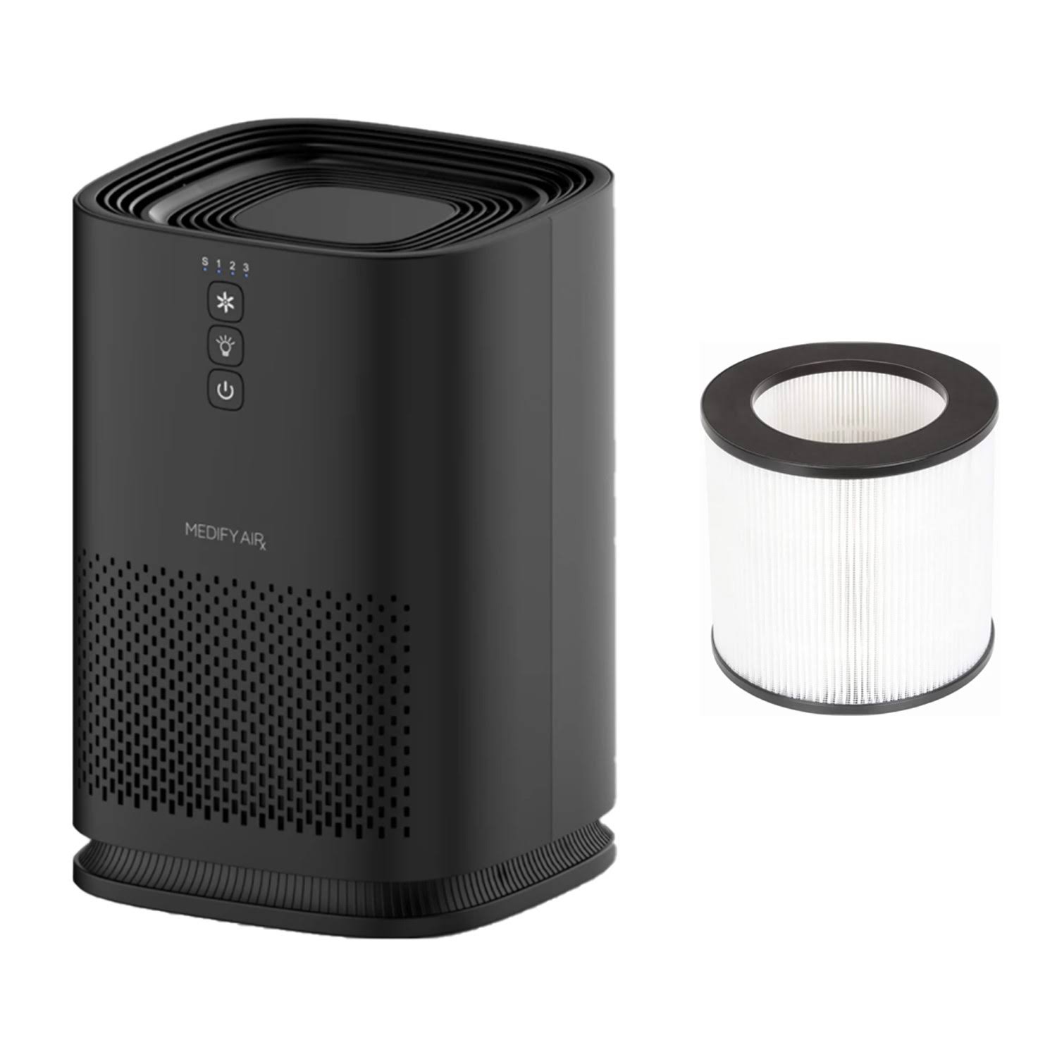 Medify Air MA-14 Compact Tabletop Home Air Purifier with HEPA Replacement Filter, Black