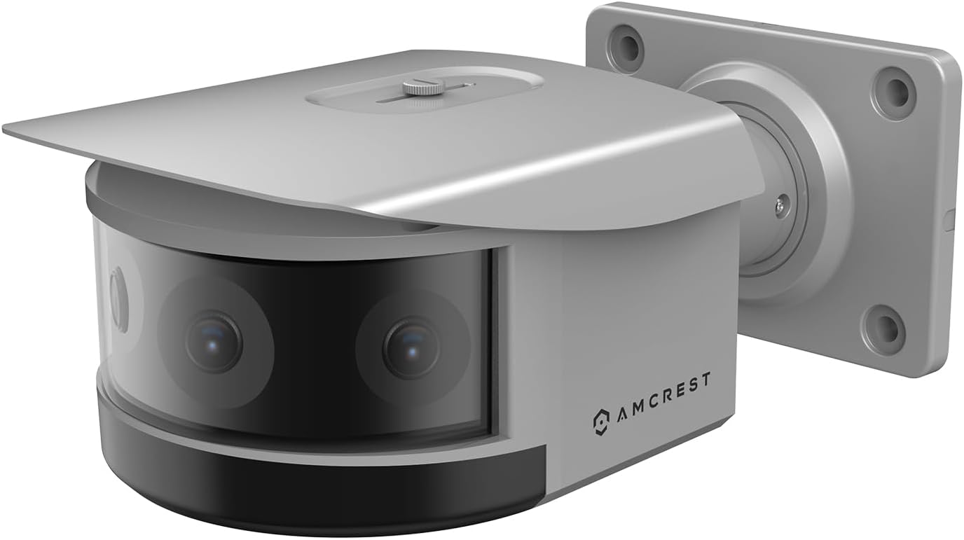 Amcrest Panoramic IP POE Camera, 180° Panoramic 4K POE IP Bullet AI Camera, Security Outdoor Camera, IVS Features
