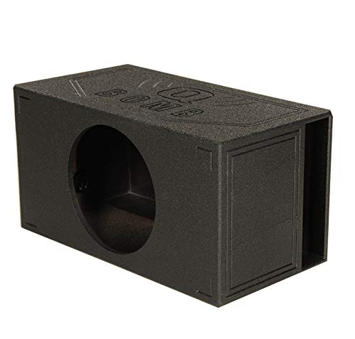 Q Power Q Bomb Series 15 Inch Ported Car Subwoofer Sub Box Enclosure with Single Vented Chamber Design and Black Bed Rhino Liner Spray Finish, Black