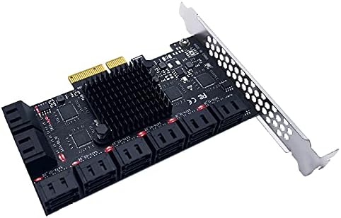 16 Port PCIE SATA Card PCI Express SATA Controller PCIE to SATA 3.0 Expansion Card PCI E X4 SATA3 Add On Cards