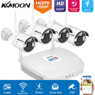 Kkmoon 4CH H.265 2MP NVR Wireless WiFi Security Camera System Surveillance C3V4