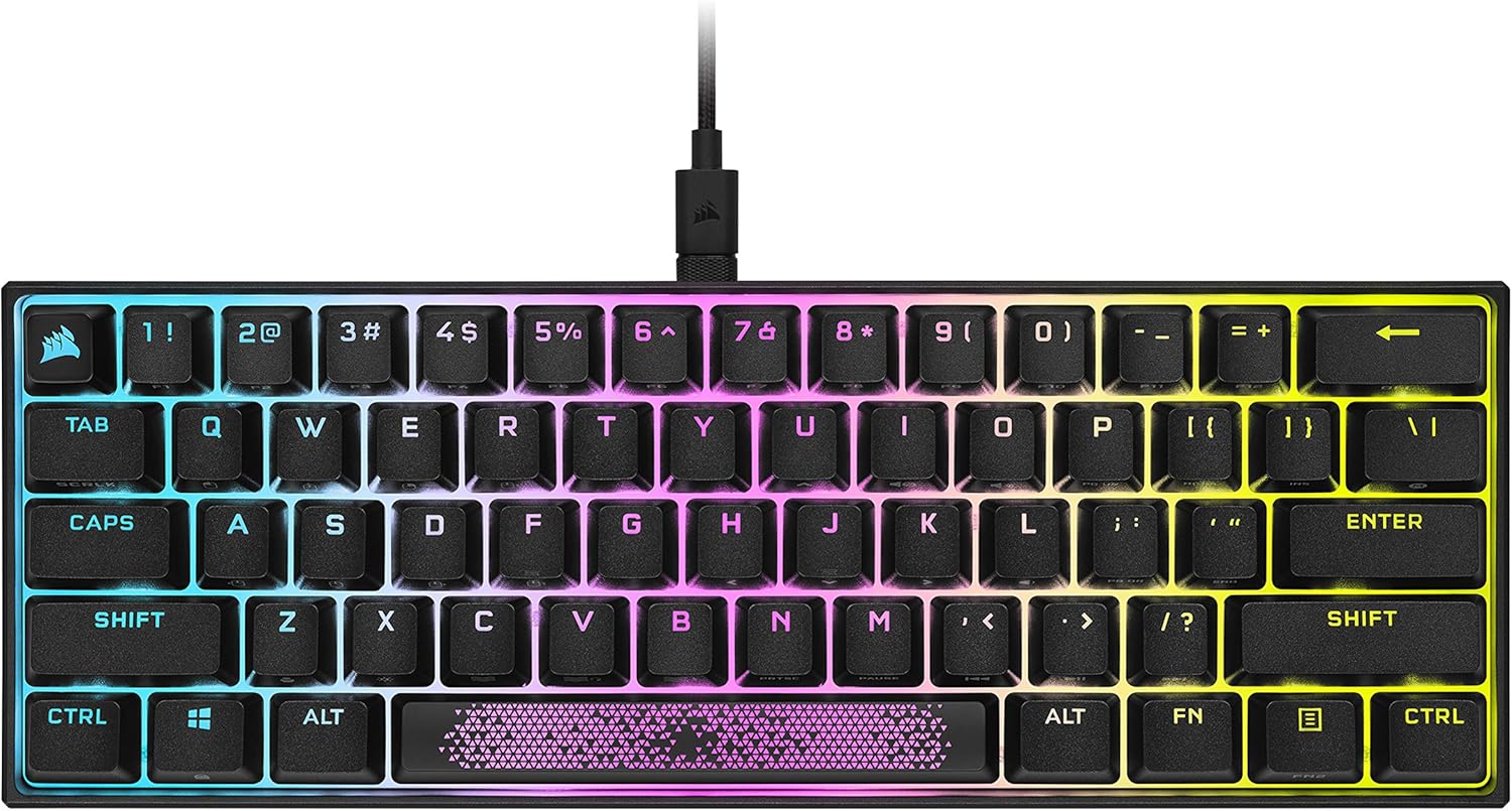 CORSAIR K65 RGB MINI 60% Mechanical Gaming Keyboard - Customizable Per-Key RGB Backlighting - CHERRY MX Red Mechanical Keyswitches