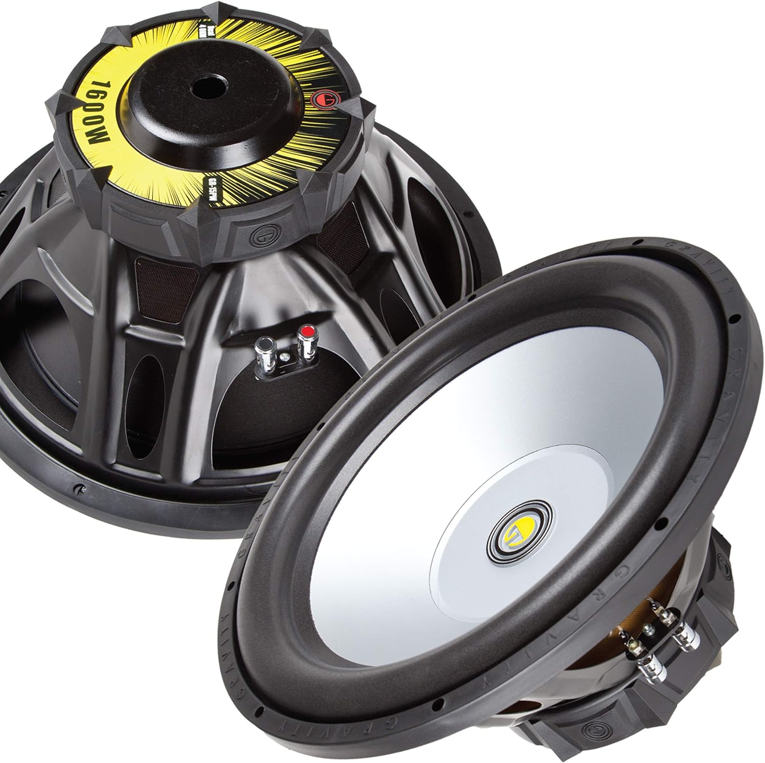 Gravity 15 Inch 1600 Watt Car Audio Subwoofer w/ 4 Ohm DVC Power (Single)