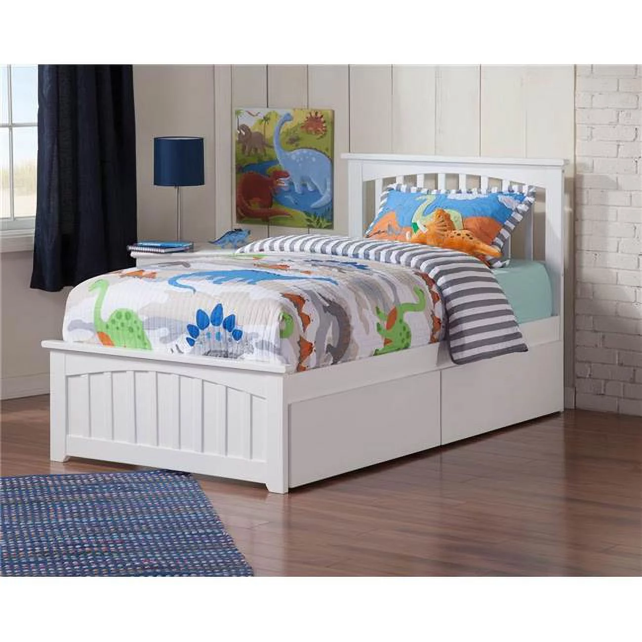 Mission Matching Foot board with Urban Bed Drawer x 1 - White, Twin