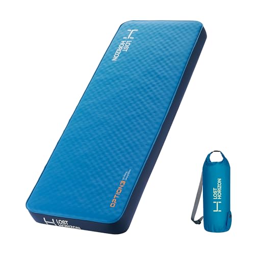LOSTHORIZON Air & Foam Camping Mattress, Self-Inflating Sleeping Pad, 4.5" Thick, with Pump Sack, Cot