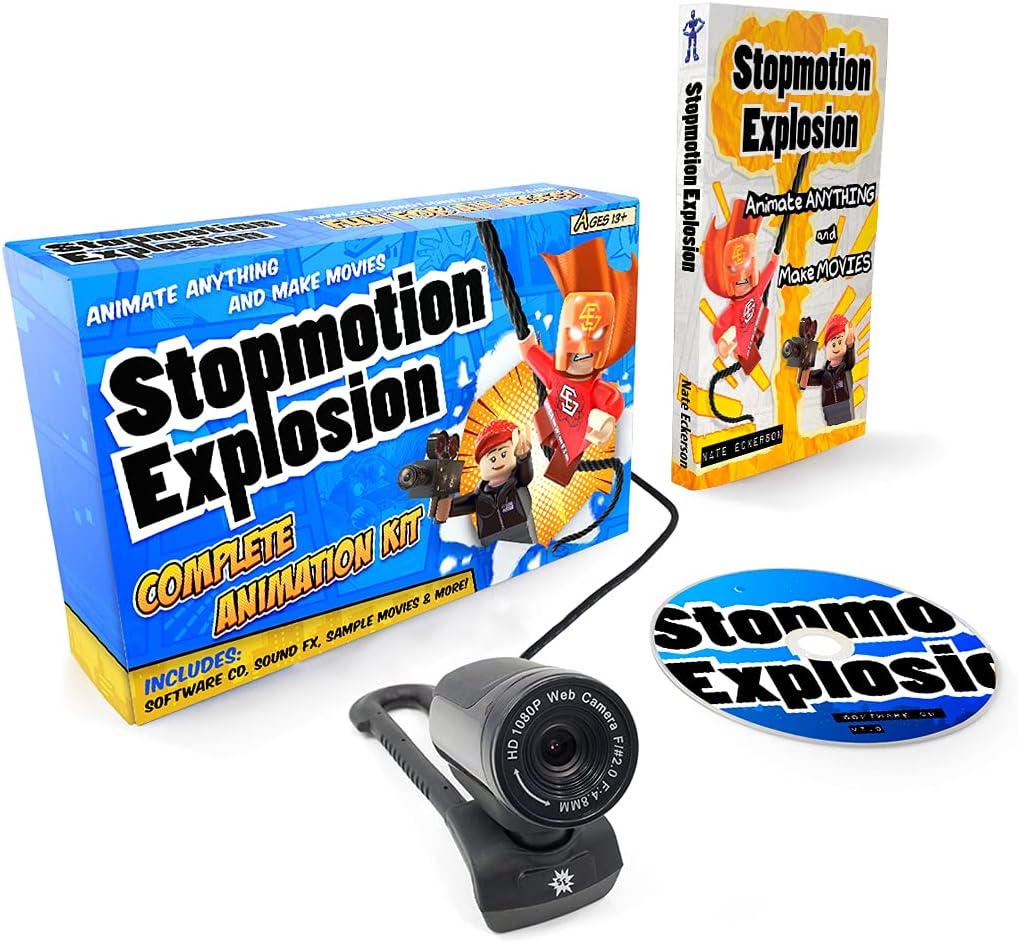 Stopmotion Explosion: Complete HD Stop Motion Animation Kit | Stop Motion Animation Software with Full HD 1080P Camera