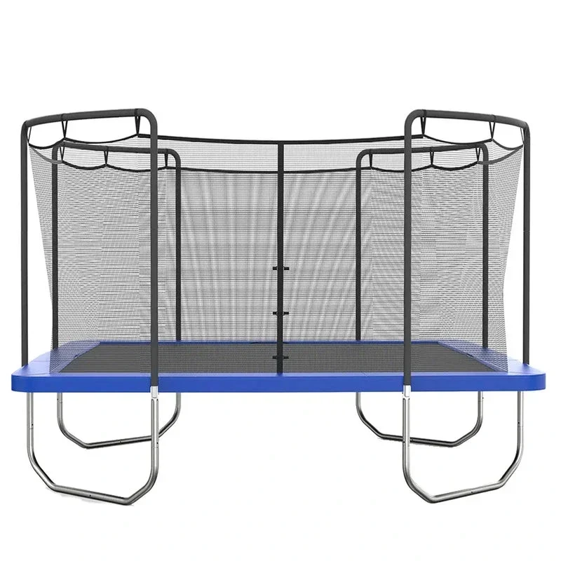 Skywalker Trampolines 15 ft x 15 ft Square Trampoline with Safety Enclosure Net - Blue Heavy-Duty Outdoor Trampoline for Kids & Adults