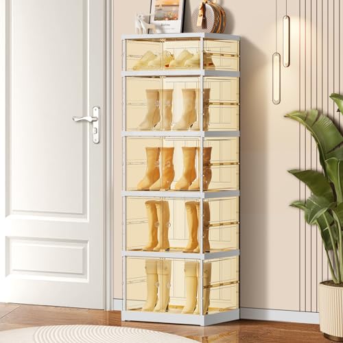6-Tier Foldable Shoe Rack for Closet Entryway 6-12Pairs