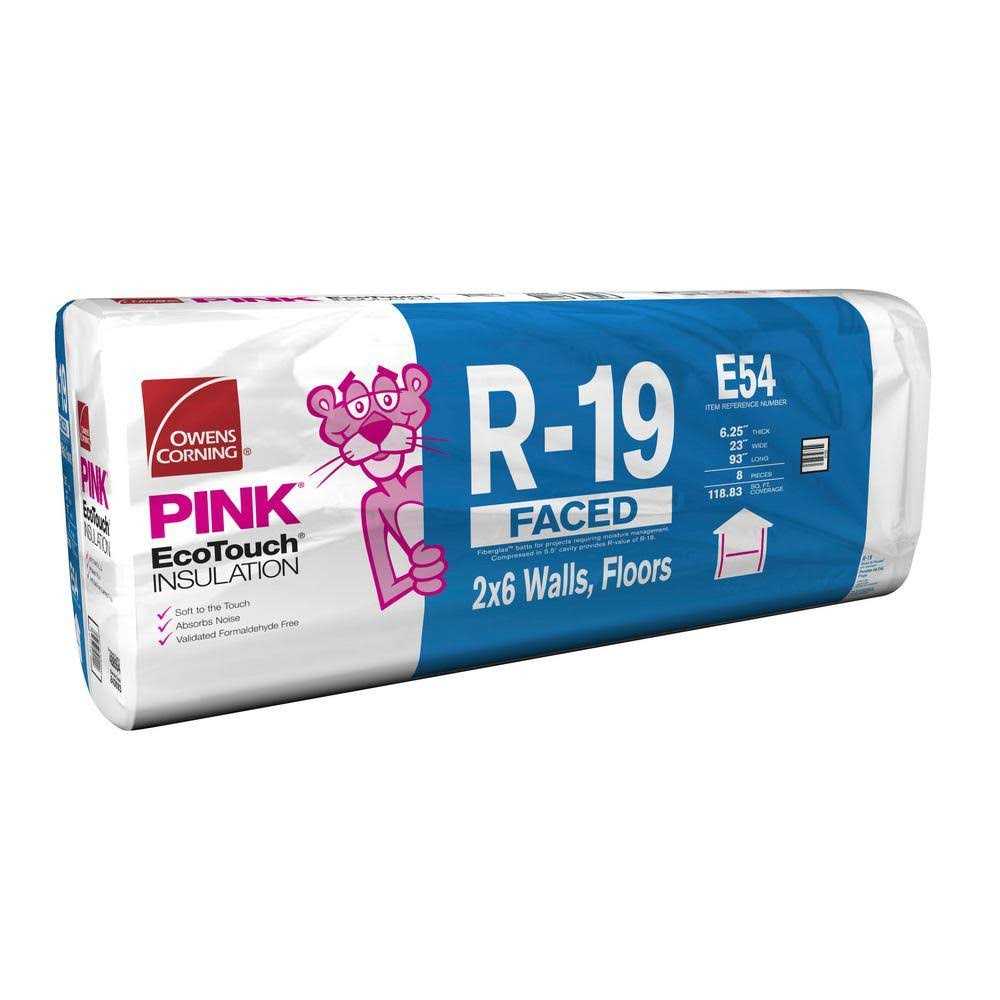 Owens Corning R-19 Faced Fiberglass Insulation Batt 23 in. x 93