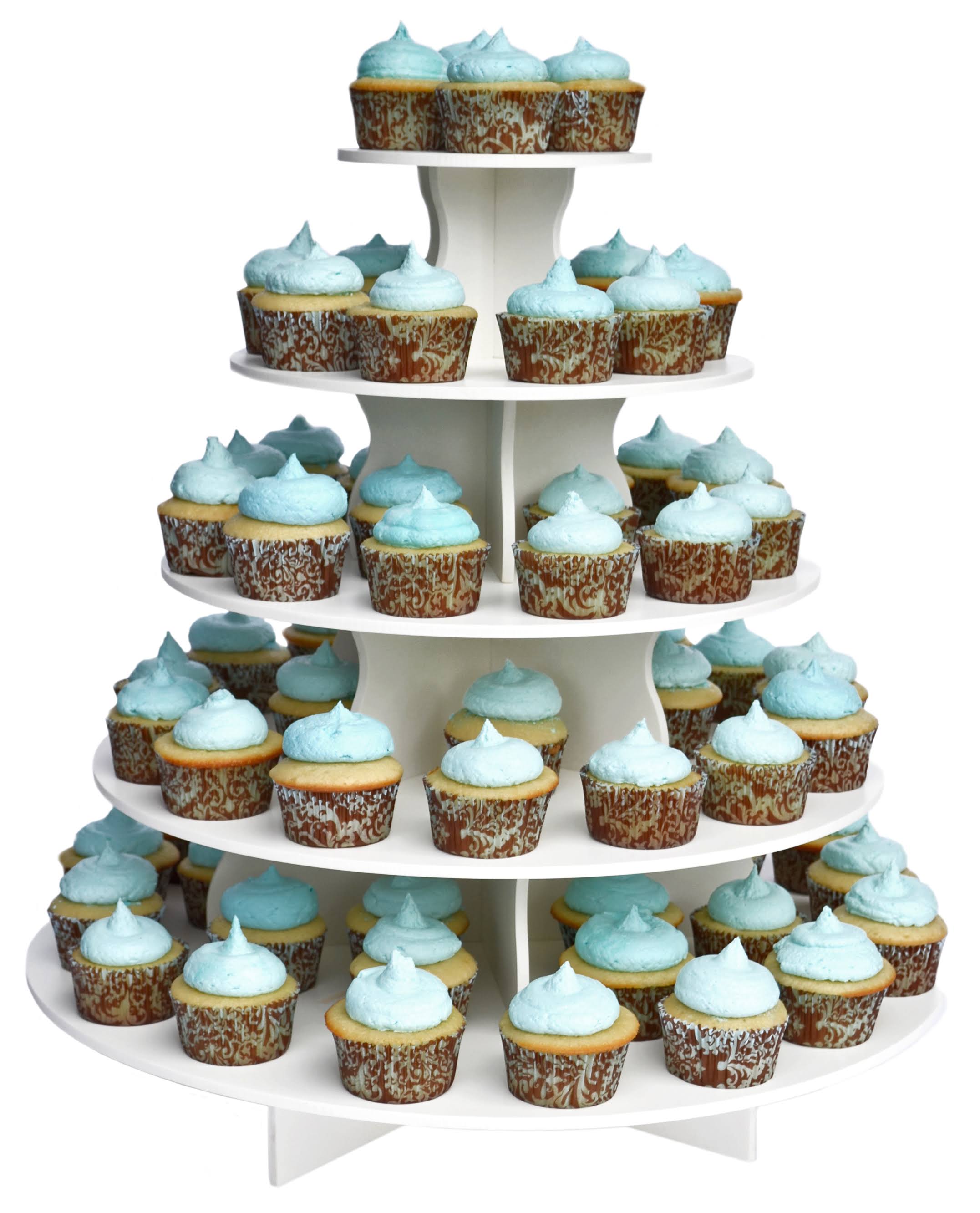 The Smart Baker 5 Tier Round Cupcake Stand Pro- Holds 90+ Cupcakes As Seen on