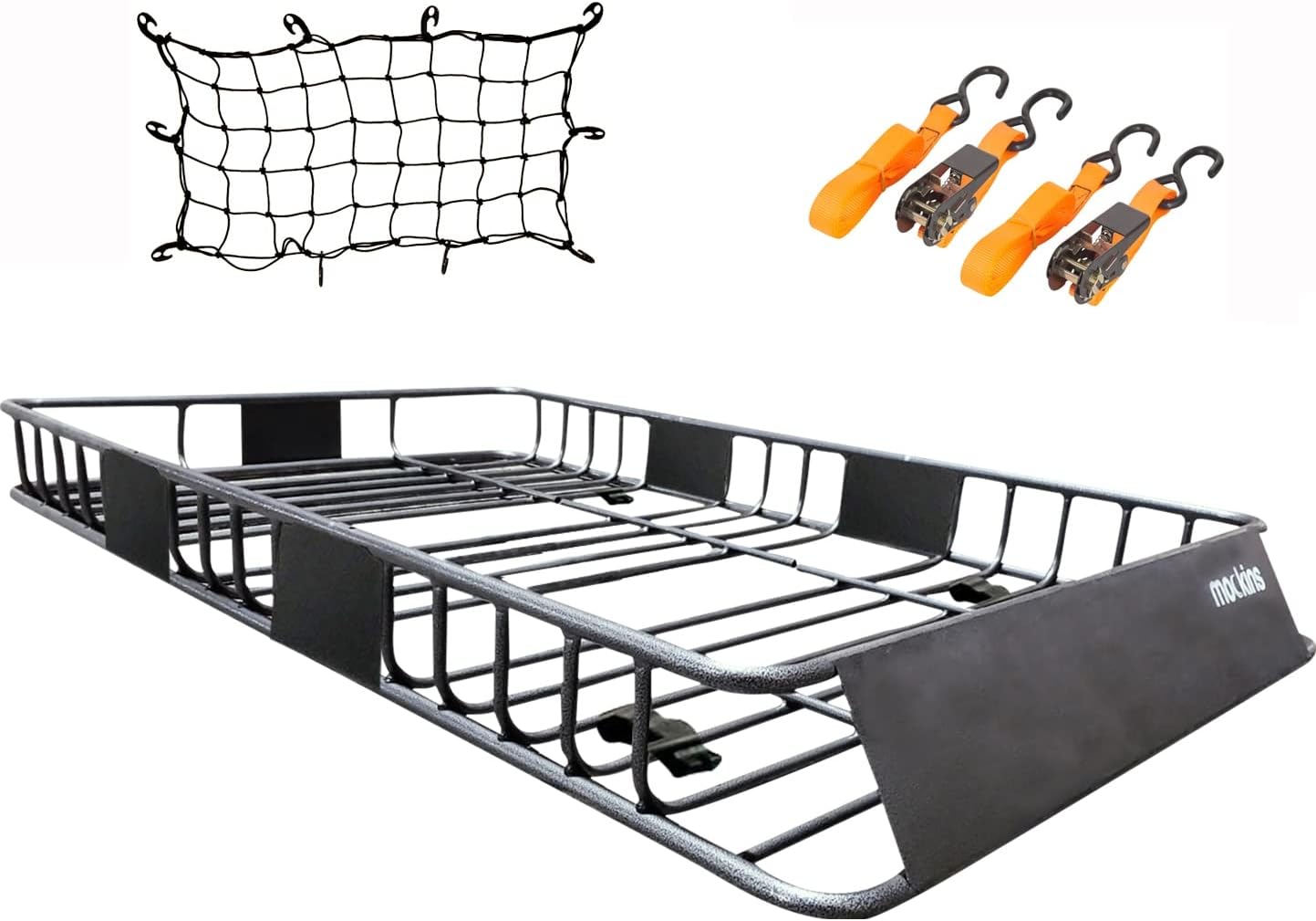 Mockins Roof Cargo Basket 64x39x6 Extendable Cargo Roof Rack Cargo Carrier |250lb Cap. Roof Basket Cargo Carrier | Car & SUV Roof Rack Cargo Basket |