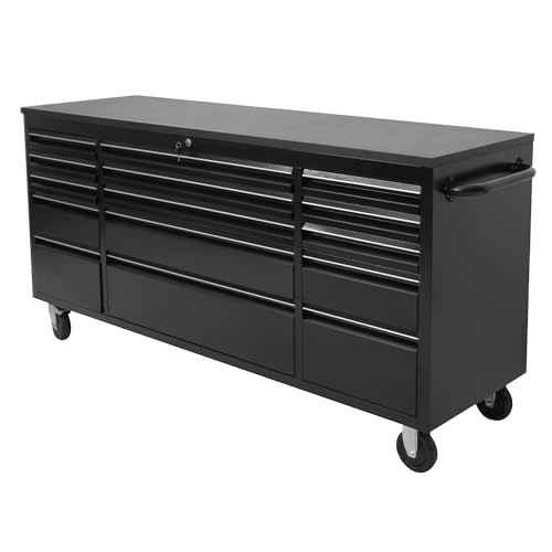 CHETTO C 72 in Rolling Tool Chest with Drawers MobileTool Cabinet Storage Lock Key Wheels Locking System Drawer Liners for Garage Warehouse Repair