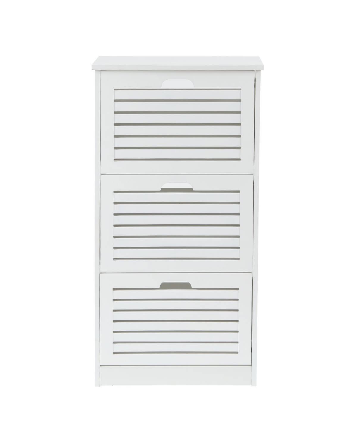 LuxenHome White Wood 12-Pair Shoe Storage Cabinet