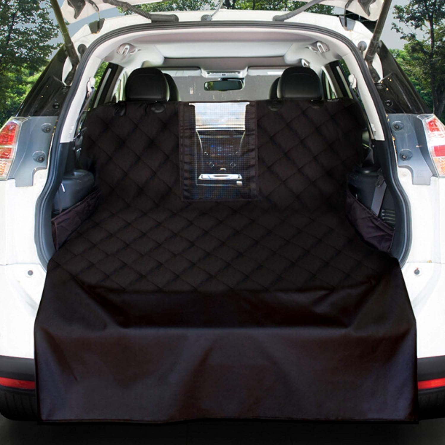 KULULU SUV Cargo Liner for Dogs, Heavy Duty Waterproof Non Slip Durable Liner, Mesh Window for Stress Free Travel