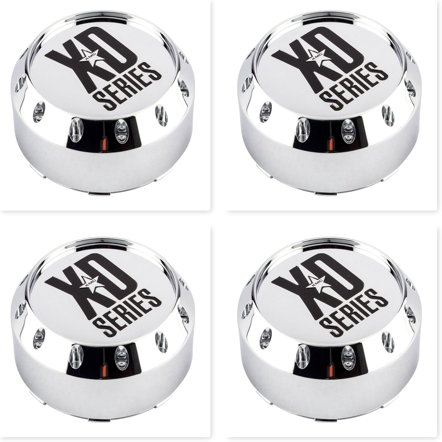4 Pack KMC XD Series 464K131-2 8 Lug Chrome Wheel Center Cap