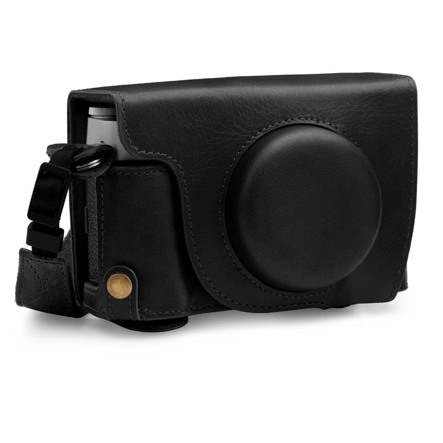 MegaGear Fujifilm X100V Ever Ready Top Grain Leather Camera Case, Black - Megean