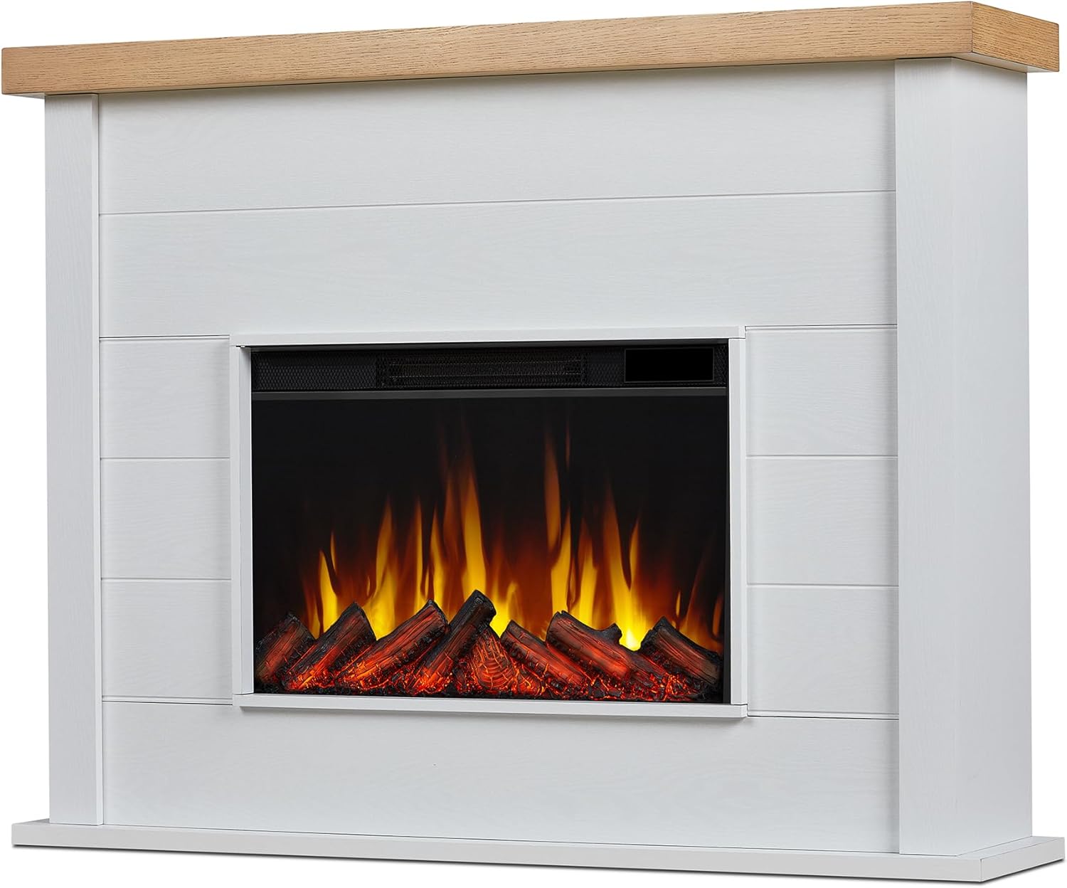 Real Flame Marshall 49" Slim Electric Fireplace with Mantel for Living Room or Bedroom, Replaceable Fireplace Insert Heater