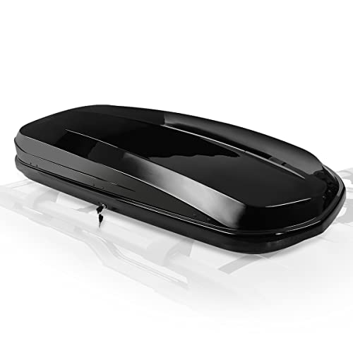 Auto Dynasty Hard Shell Roof Top Mount Car Storage Travel Luggage Box Cargo Carrier, 53 (L) x 34 (W) x 15 (H) Inches, Capacity 110 Pounds