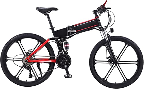 26" Electric Bike for Adult, 350W 36V/10A Adult Electric Bike Foldable with Hide Removable Battery