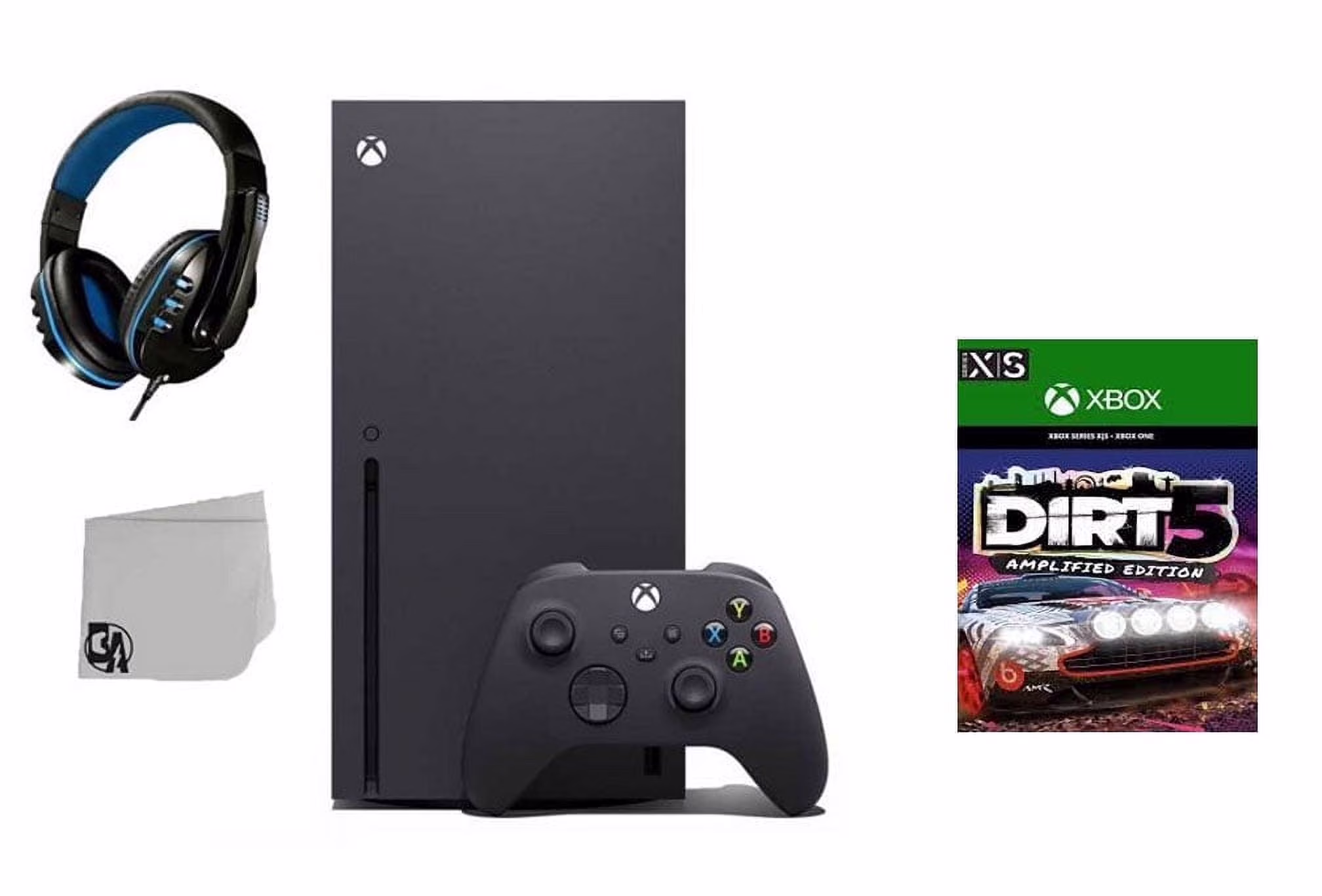 Pre-Owned Xbox Series X Video Game Console Black with Dirt 5 BOLT AXTION Bundle