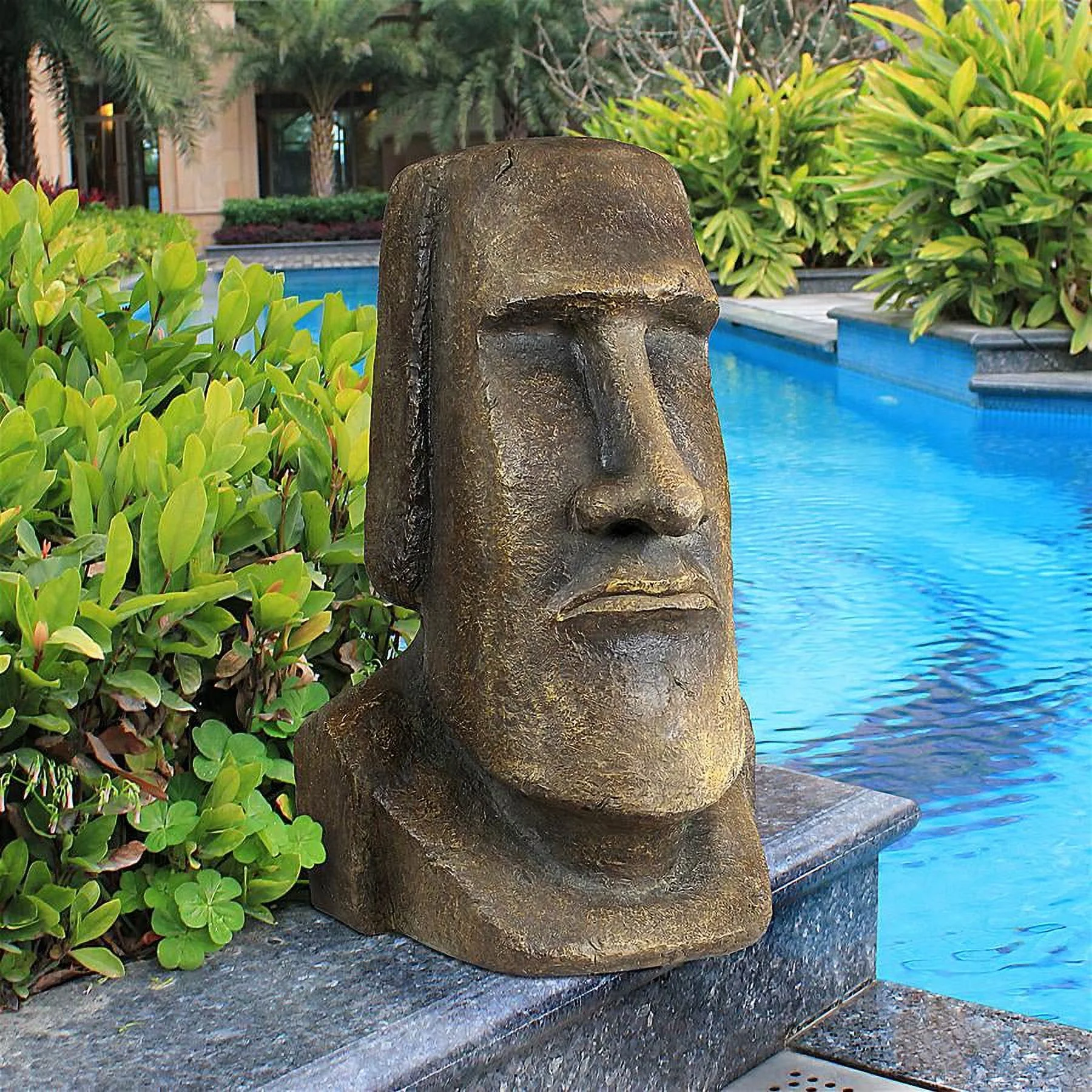 Design Toscano Easter Island Ahu Akivi Moai Monolith Garden Statue, Extra Large, 32 Inch, Polyresin, Grey Stone - Radiant Selections