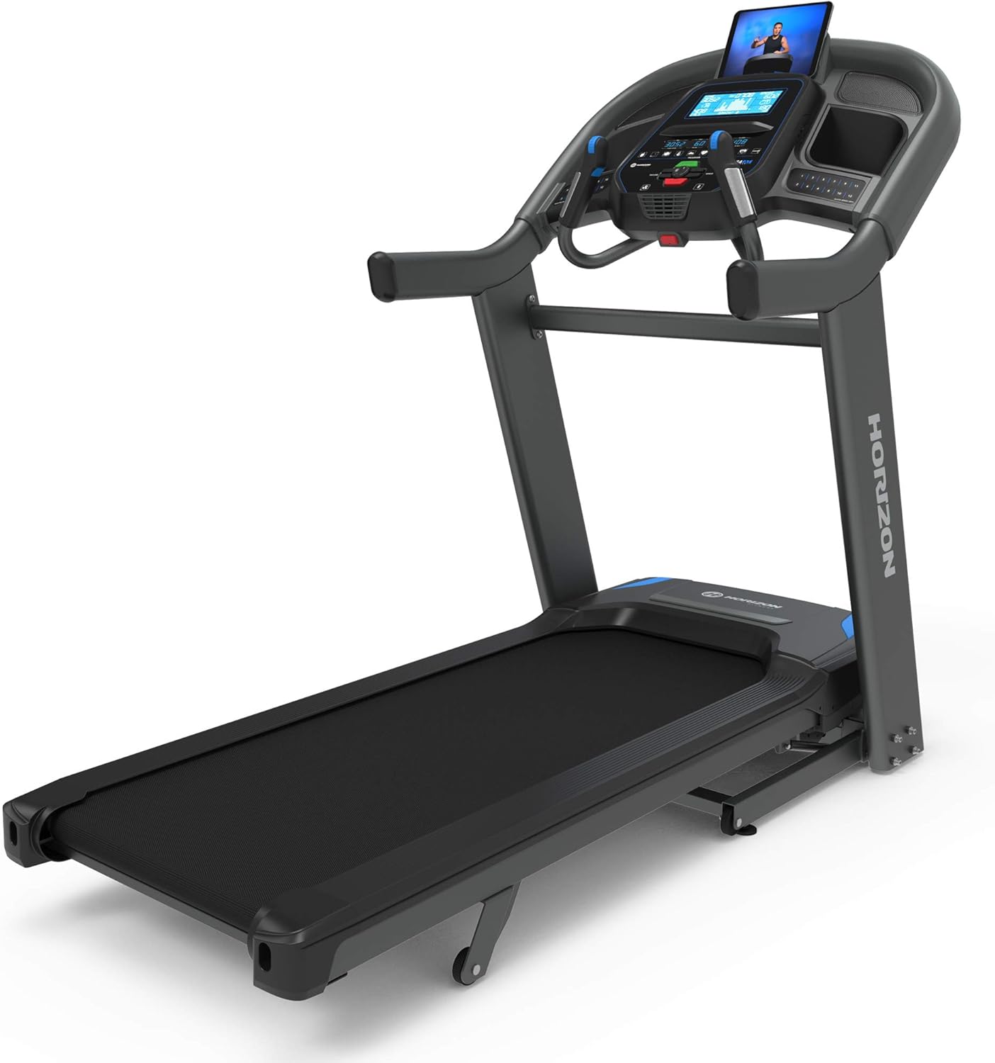 Horizon Fitness 7.4 at Studio Series Smart Treadmill with Bluetooth and Incline, Heavy Duty Folding Treadmill 350 lbs Weight Capacity