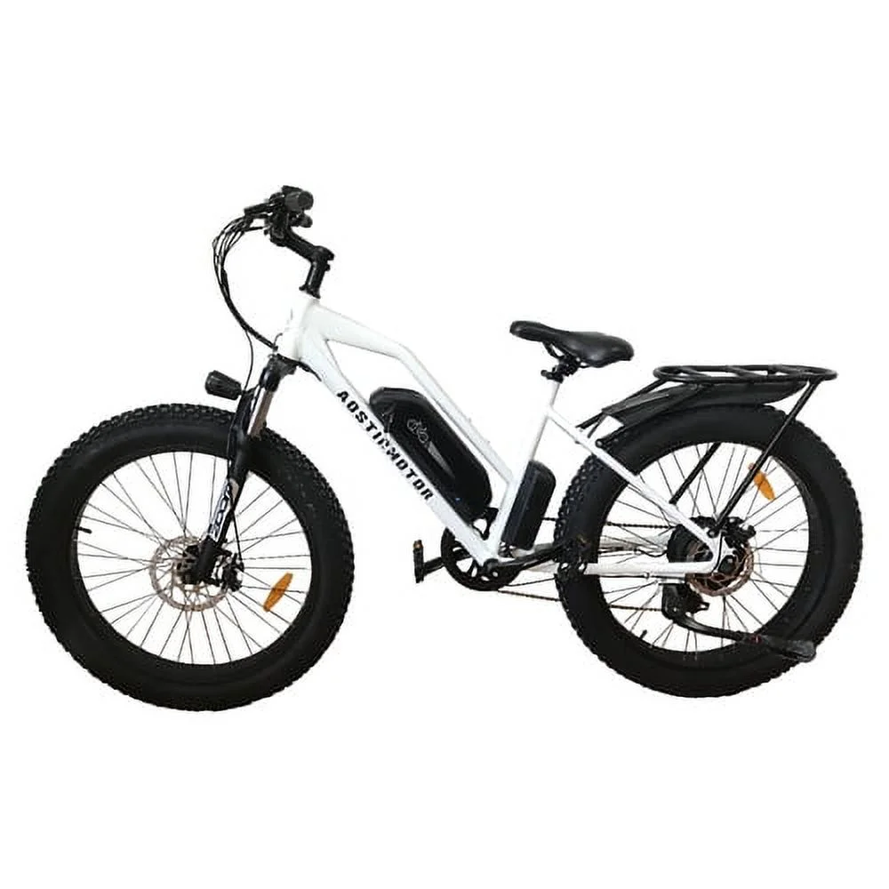 AOSTIRMOTOR 26" 750W Camouflage Electric Bike Fat Tire P7 48V 12.5AH Removable Lithium Battery for Adults with Detachable Rear Rack