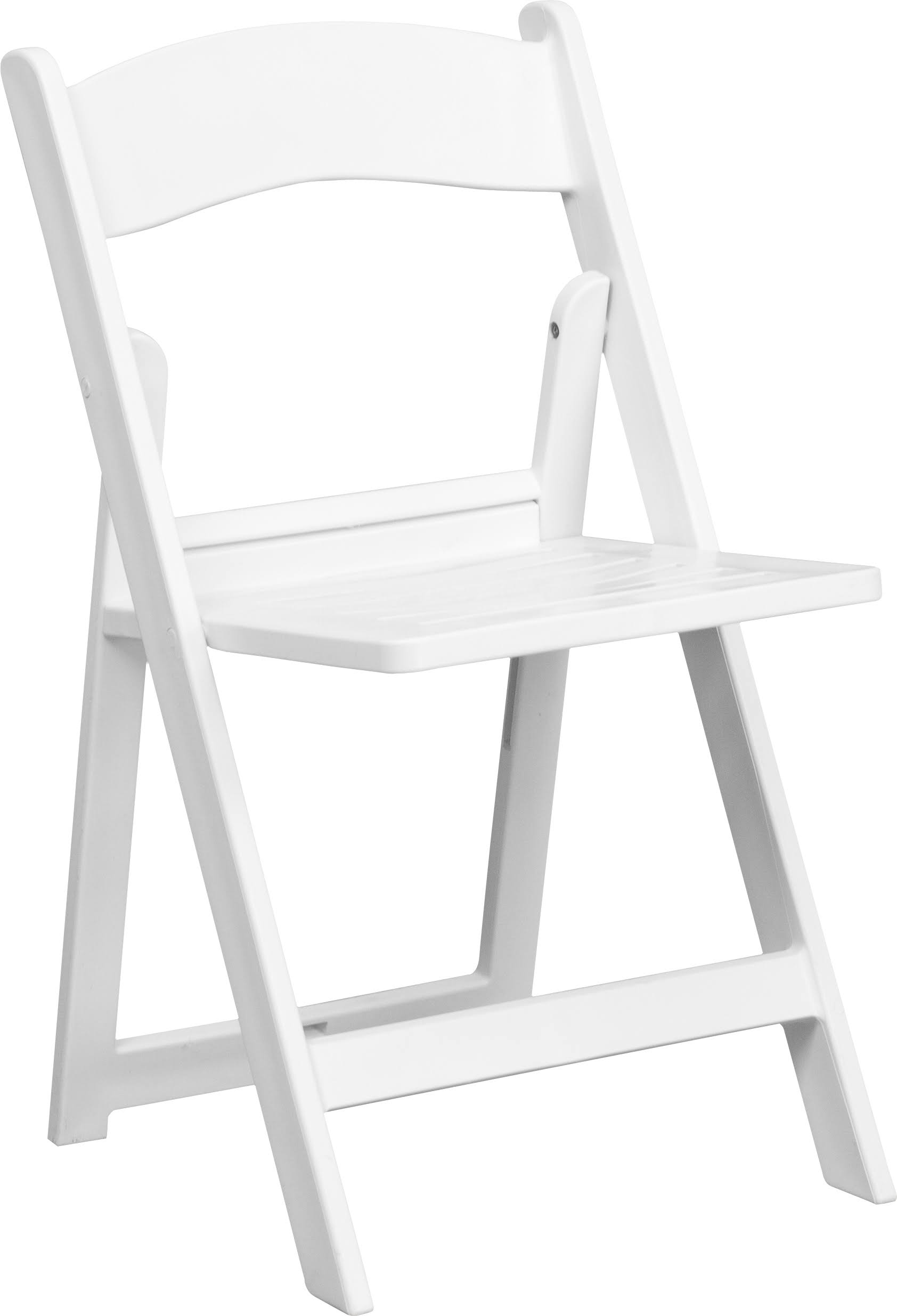 Flash Furniture 2 Pk. Hercules Series 1000 lb. Capacity White Resin Folding Chair with Slatted Seat