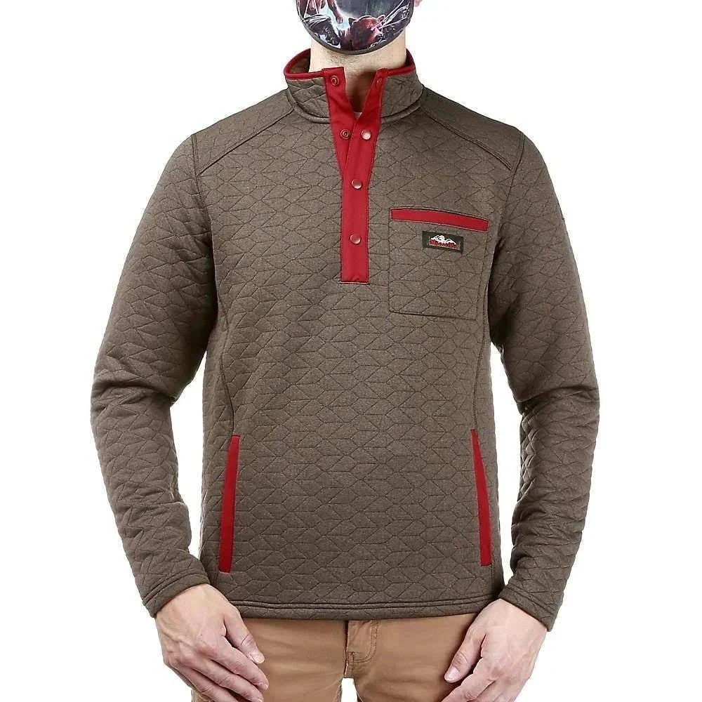 Moosejaw Men&s Cass Ave Quilted Snap Pullover, Size: Medium, Brown