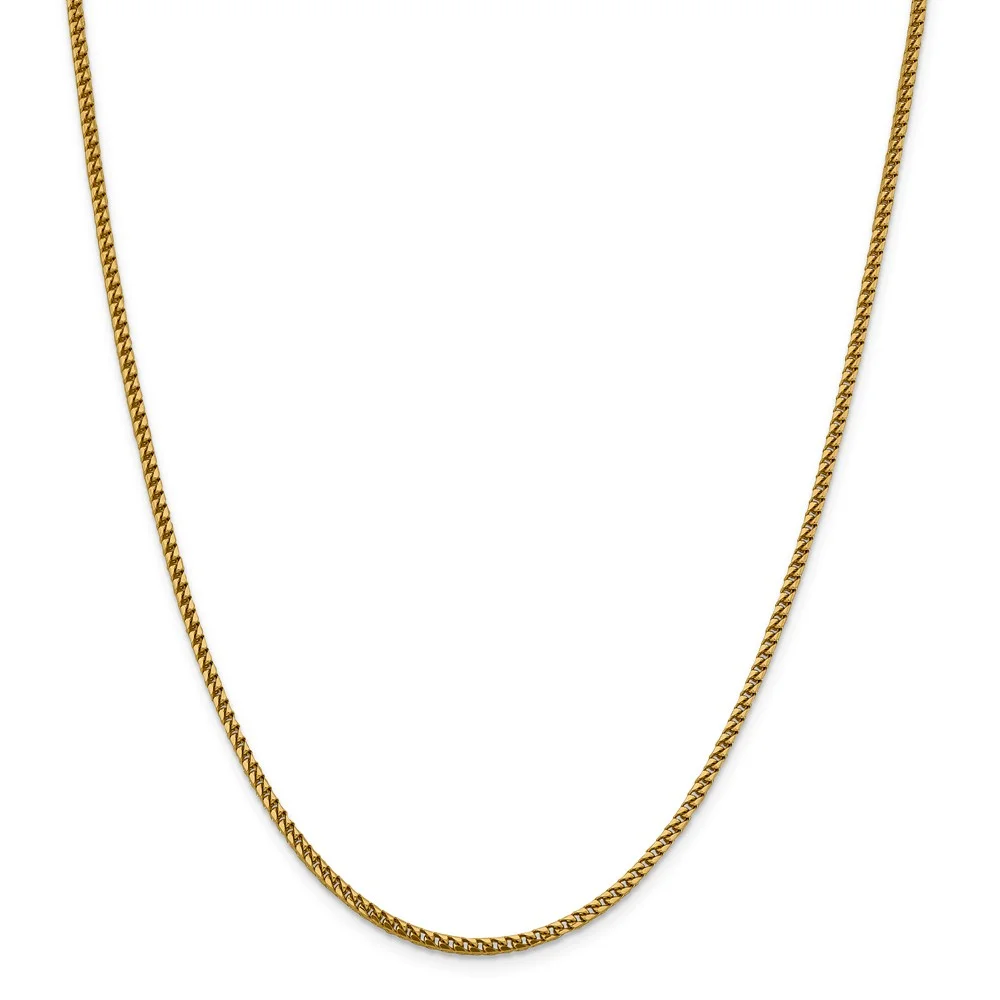 Leslie's Real 14kt Yellow Gold 2.4mm Franco Chain; 20 inch; Lobster Clasp; for Adults and Teens; for Women and Men