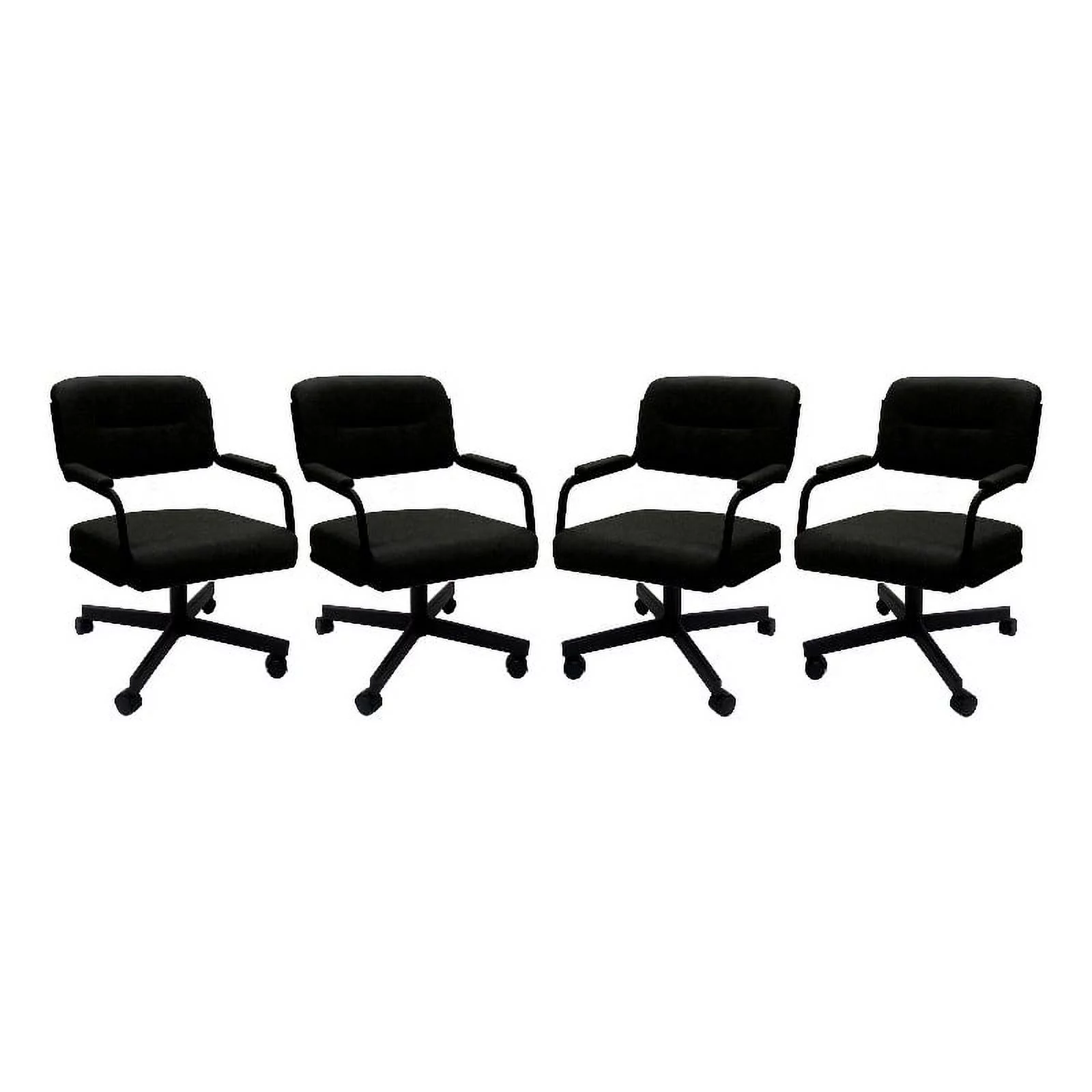 4 - Swivel Metal Caster Dining Chairs - M-110 Style