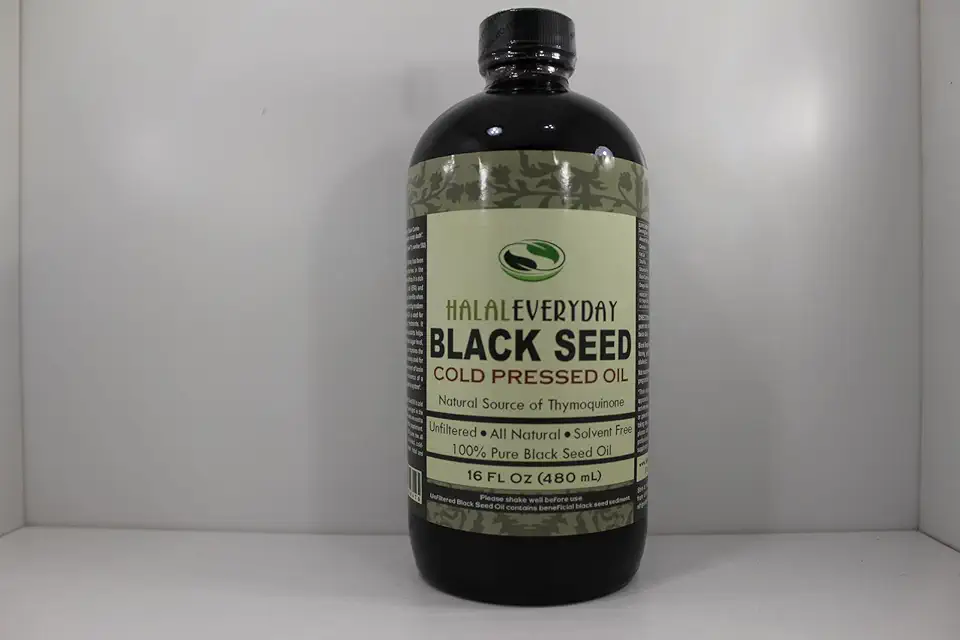 HalalEveryDay - Cold Pressed Black Seed Oil, Black Seed Oil for Hair, Skin, Joint Care, Digestive, Immune Support and More