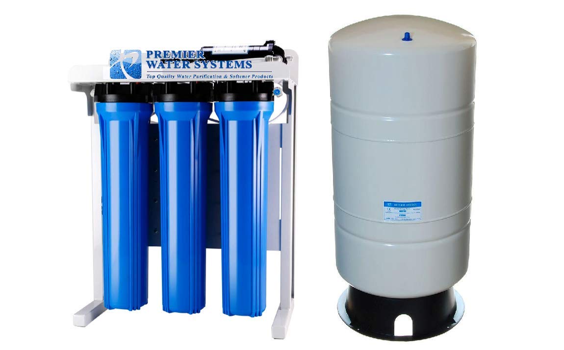 Premier Commercial Grade Reverse Osmosis Water Filtration System | 800 GPD with Booster Pump + 40 gallons Tank