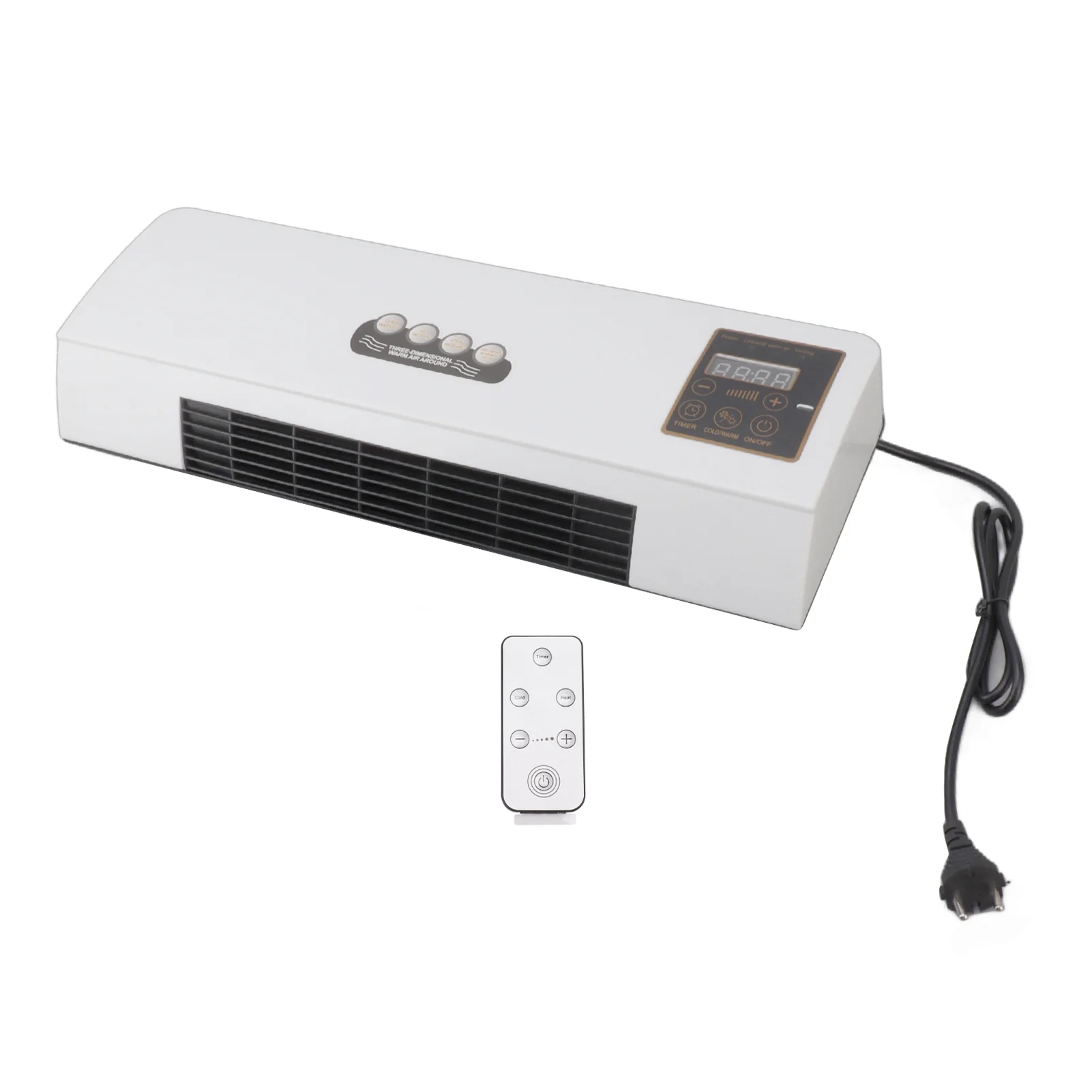 Goldmeet 1800W Wall Mounted Air Conditioner Heater Electric Cooling Heating Machine PTC Heating Element Heater with Remote Control Timer for Bedroom