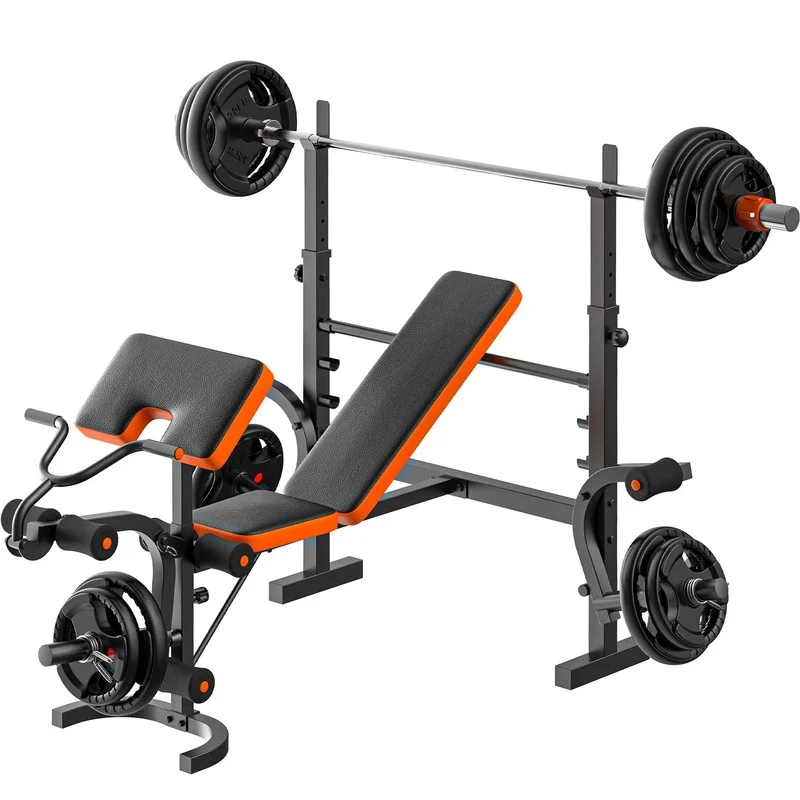 CELLOMOMO Weight Bench, Bench Press Set with Leg Extension, 6 in 1 Olympic Weight Bench for Home Gym
