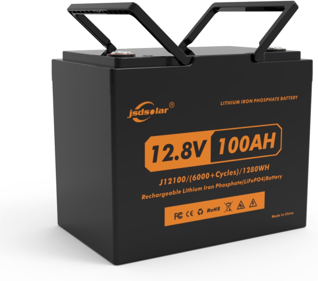 12V 100Ah Lithium LiFePO4 Battery Packs, Rechargeable Lithium Battery 15000+ Deep Cycles with 100A BMS, 1.28kWh, Perfect for Trolling Motors, RVs