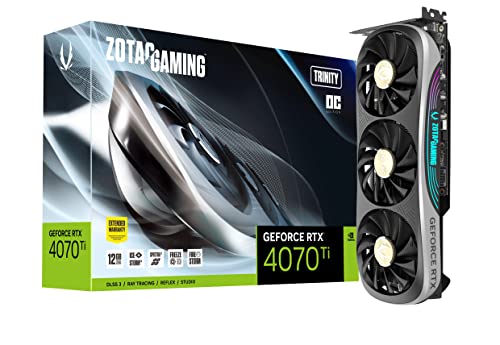 ZOTAC Gaming GeForce RTX 4070 Ti Trinity OC DLSS 3 12GB GDDR6X 192-bit 21 Gbps PCIE 4.0 Gaming Graphics Card, IceStorm 2.0 Advanced Cooling