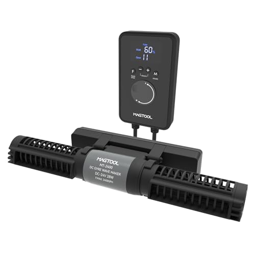 MagTool Aquarium DC Gyre Wave Maker, 1600-4200GPH Adjustable Cross Flow Wave Maker LCD Controller and Sine Wave Tech