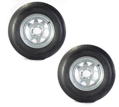 2-pk Americana Trailer Tire on Rim St175/80d13 Load C 5 Lug Galvanized Spoke