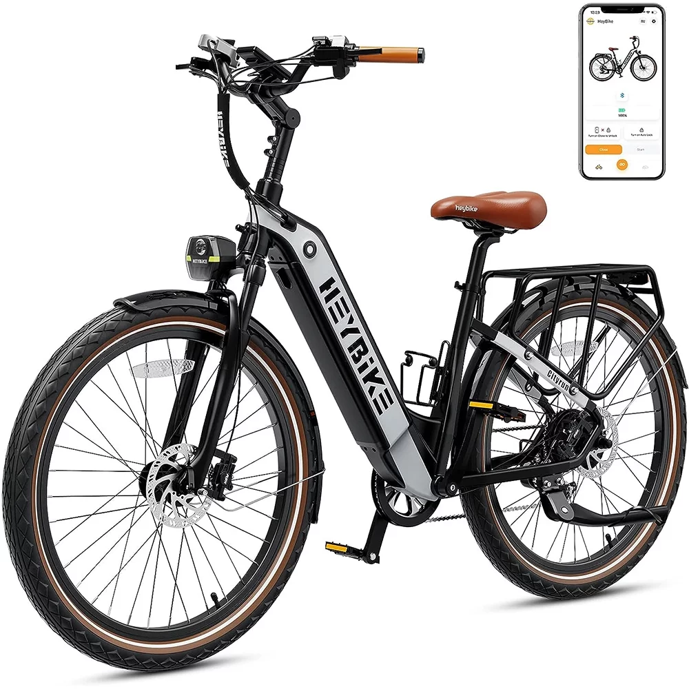 Heybike Cityrun 500W Electric Bike for Adults, 26" Electric Hybrid Bicycle City Ebike with 48V 15Ah Removable Battery