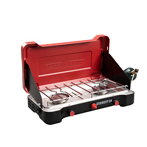 Camp Chef Mountain Series Everest 2X - High Output Two-Burner Camp Stove - Lid Doubles as Windscreen - Portable Cooking Stove - For Outdoor Cooking