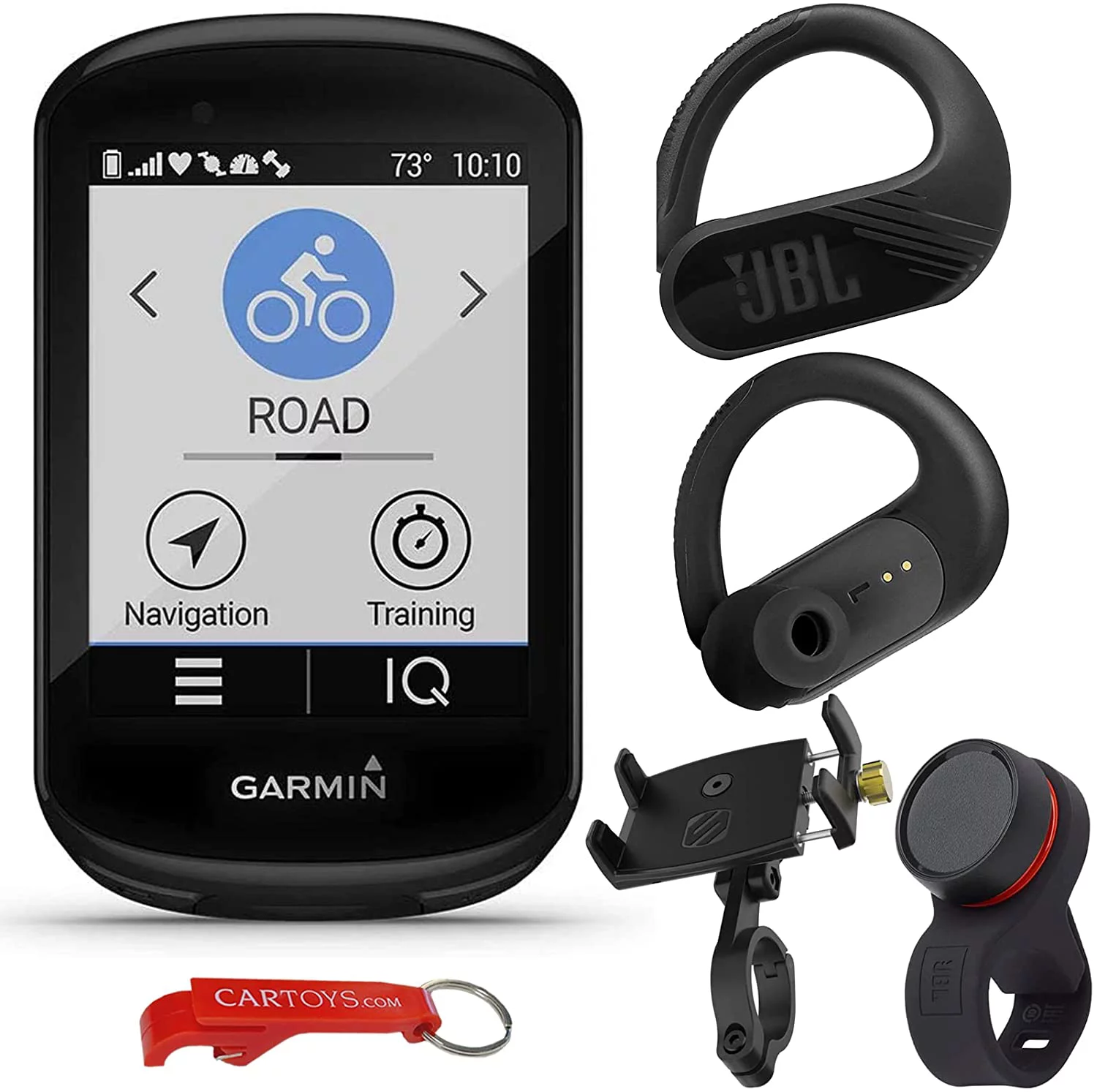 Garmin Edge 830 Bike Computer Trek Tunes Bundle with JBL Bluetooth Headphones, Audio Remote, & Phone Holder. Street & Trail Cycling GPS