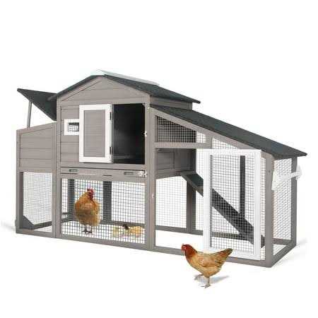Petscosset 69 Chicken Coop Chicken House Outdoor for Chicken Duck Rabbit Cage with Run and Weatherproof Roof,Red - Pet Supplies online store