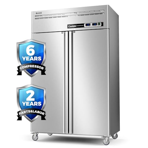 Dual Temp Commercial Refrigerator Upright 72" W, 54 Cu.ft Reach in Commercial Refrigerator and Freezer Combo for Restaurant, Kitchen, Garage