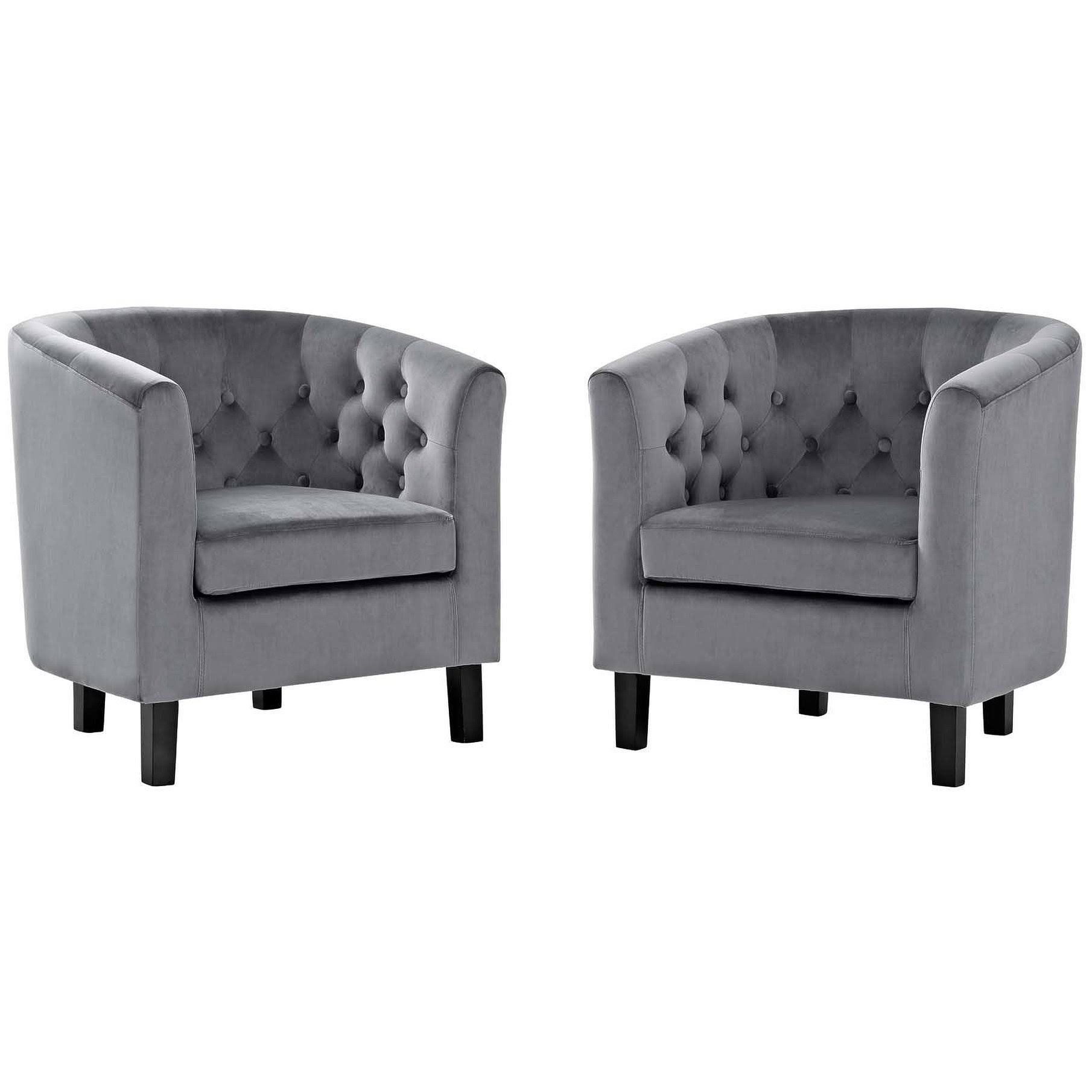 Modway | Prospect 2 Piece Velvet Armchair Set - Gray
