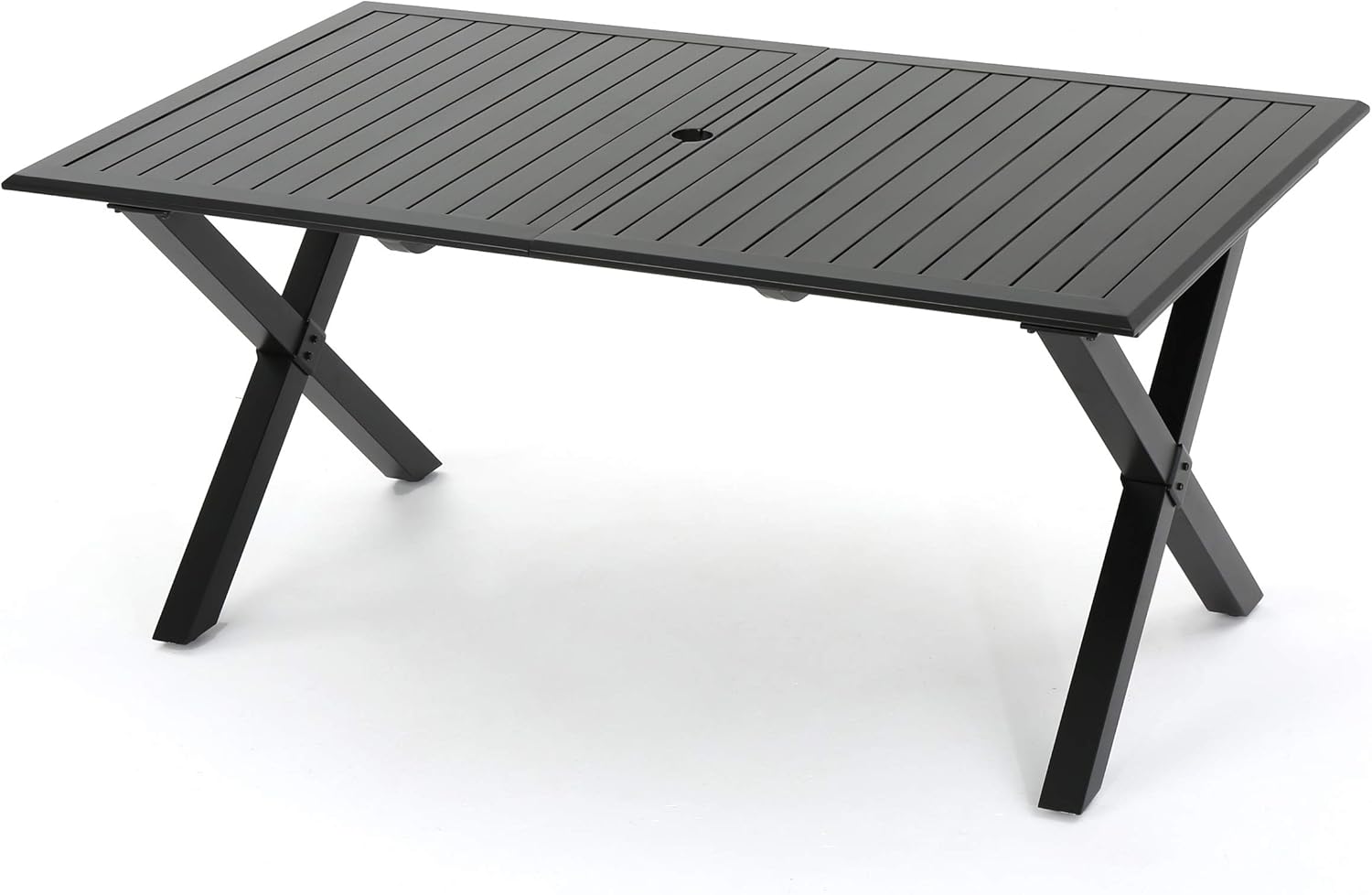 Christopher Knight Home Exuma Outdoor Expandable Cast Aluminum Rectangular Dining Table, Black