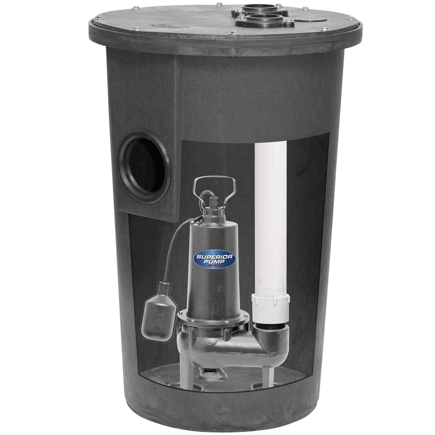Superior Pump 1/2 HP Sewage Pump Kit with Basin - Shop Hardware Tools Online Store