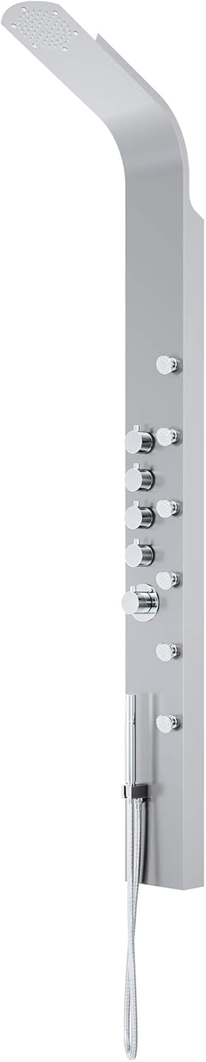 VIGO VG08005 Brielle 2.75" -6.38" W -70.5" H Shower Massage Panel 6 -Jet High Pressure Shower System with Thermostatic, Volume